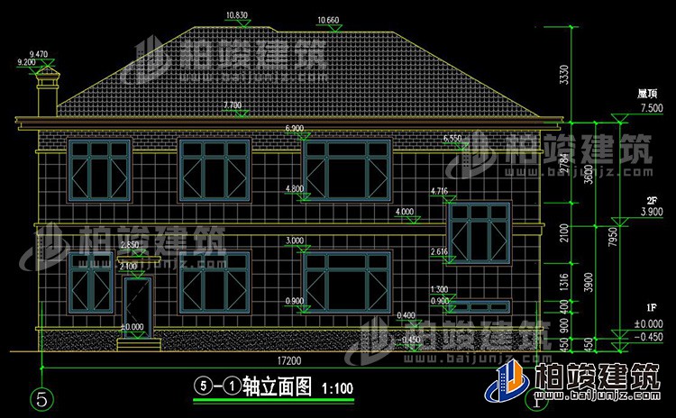 背立面图